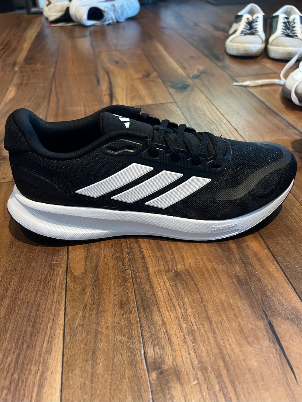 adidas Black and White Men's Cloudfoam Running Shoe